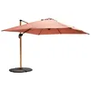 Image de Parasol déporté 3x3m et 4 dalles lestées effet bois argile - Oviala