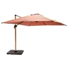 Image de Parasol déporté 3x3m et 4 dalles à remplir effet bois argile - Oviala