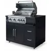 Image de Meuble barbecue gaz 4 brûleurs et rôtissoire pour cuisine extérieure Memphis - Oviala