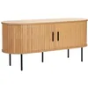 Image de Meuble TV en mélaminé et acier 120 cm beige Marius - Oviala