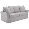 Image de Canapé droit 3 places en polyester gris clair L 200 cm - Oviala