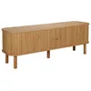 Image de Meuble TV scandinave rectangulaire 2 portes L150 cm effet bois clair - Oviala
