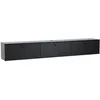 Image de Meuble TV suspendu 200 cm moderne noir - Oviala