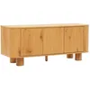 Image de Meuble TV scandinave 3 portes L120 cm bois clair - Oviala