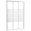 Image de Paroi de douche frontale coulissante - ONDEE MISSI - Porte coulissante verre trempé blanc - 90 cm