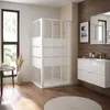 Image de Paroi de douche frontale coulissante - ONDEE MISSI - Verre trempé blanc - 100 cm
