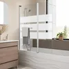 Image de Pare-baignoire 2 volets pivotants - ONDEE MISSI - Verre trempé 4 mm blanc - 120 cm