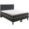 Image de Ensemble boxspring - EPEDA - ENCHANTEUR - 160x200 cm - Tissu gris chiné - 2 places - Confort ferme