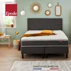 Image de Ensemble boxspring surmatelas + matelas + sommier + tête de lit + pieds Epeda ENCHANTEUR Chine gris 2x90x200