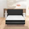 Image de Ensemble matelas Bultex nano mousse Bodysoft coton et laine Ultimum sommier Mediano gris fumé et pieds 140x190