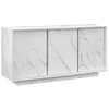 Image de PIRALIA - Buffet 3 Portes Aspect Marbre Blanc