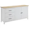 Image de TINA - Buffet Bas 2 Portes 3 Tiroirs Bois Ciré et Blanc