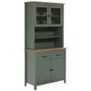 Image de TINA - Buffet Haut 4 Portes 2 Tiroirs Bois Ciré et Vert