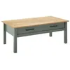 Image de TINA - Table Basse Rectangulaire 1 Tiroir Bois Ciré et Vert