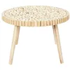 Image de FREJ - Table Basse Ronde avec Plateau en Rondins de Bois
