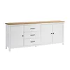 Image de TINA - Buffet Bas 3 Portes 3 Tiroirs Bois Ciré et Blanc
