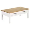 Image de TINA - Table Basse Rectangulaire 1 Tiroir Bois Ciré et Blanc