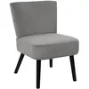 Image de KONAE - Fauteuil Crapaud en Velours Côtelé Gris