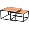 Image de GHITA - Lot de 2 Tables Basses Gigognes Métal et Bois