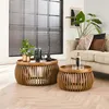 Image de Tables basses rondes avec baguettes bois (lot de 2) DELHI