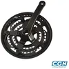 Image de Pédalier VTT - Non spécifié - 48-38-28d - Acier noir - Manivelles plastifiées - L152