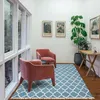 Image de Tapis kilim 200x290 rectangle fait main en laine turquoise motif scandinave