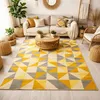 Image de Tapis kilim 170x240 rectangle fait main en laine jaune motif géométrique