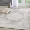 Image de Tapis oriental 120x160 rectangle gris clair tissé motif ancestral LYN7 BALROD