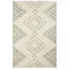 Image de tapis salon 120x170 fait à la main en laine beige motif traditionnel