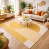 Image de tapis salon 160x230 tissé beige et jaune rectangle motif géométrique CONTUNI