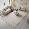 Image de tapis grand salon 240x340 tissé crème rectangle motif simple LYN9 B
