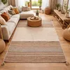 Image de Tapis kilim 160x230 rectangle fait main en coton beige et marron
