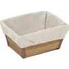 Image de Panier rectangulaire évasé en bambou et tissu blanc - Tendance