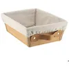 Image de Panier de rangement rectangulaire en bambou et lin 26 x 205 x 105 cm - Beige