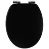 Image de ABATTANT WC MDF 18 POUCES UNI ATTACHES ABS CHROME FREIN DE CHUTE - NOIR