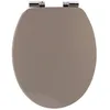 Image de Tendance Abattant WC MDF 18 pouces Taupe - Fermeture avec frein de chute attaches ABS chromé