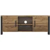 Image de Meuble TV 150cm collection DARWIN. Couleur épicéa et noir. 2 portes et 2 niches 43 Marron