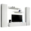 Image de Composition murale FLY A1   Meuble TV suspendu et colonnes   Blanc brillant   Design moderne