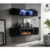 Image de Meubles suspendus avec cheminée décorative collection FLY N3. Coloris noir. 40 Noir