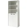 Image de Bibliothèque de bureau   2 portes et étagères   Collection SOON   Blanc Mat