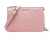 Image de David Jones - Pochette Soirée Matelassé - Petit Sac Bandoulière Cuir PU Femme - Rose