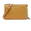 Image de David Jones - Pochette Soirée Matelassé - Petit Sac Bandoulière Cuir PU Femme - Jaune