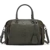 Image de Sac à Main Bowling - David Jones - Sac Bandoulière Polochon Porté Epaule Cuir PU Serpent Suédine - Vert