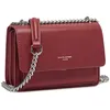Image de David Jones - Petit Sac Bandoulière Femme - Mini Besace Cuir PU Rigide - Sac Chaînes Porté Epaule - Pochette Soirée - Rouge