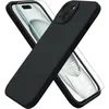 Image de Coque Pour iPhone 15 Plus Silicone Noir + Verre Trempe Little Boutik®