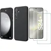 Image de Coque Pour Samsung Galaxy S24 Plus Silicone Noir + 2 Verres Trempes Little Boutik©