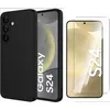 Image de Coque Pour Samsung Galaxy S24 Silicone Noir + Verre Trempe Little Boutik©