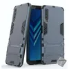 Image de Coque rigide anti choc pour Samsung Galaxy A7 (2018) + verre trempe - BLEU FONCE
