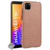 Image de Coque rigide simili cuir crocodile pour Huawei Y5p + film ecran - MARRON