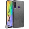 Image de Coque rigide simili cuir crocodile pour Huawei Y6p + film ecran - NOIR
